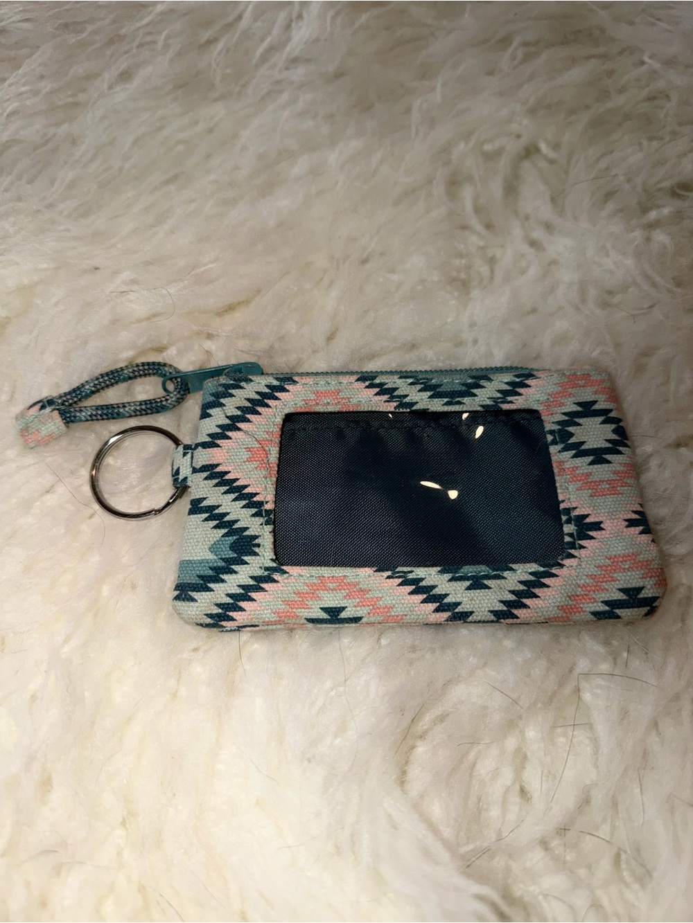🤎 KAVU // Teal & Pink Aztec Wristlet Key Pouch - Picture 2 of 2